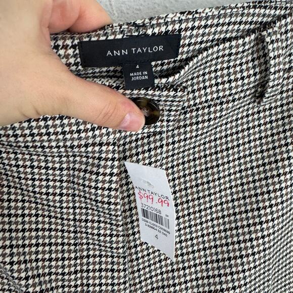 NWT Ann Taylor Houndstooth Wide Leg Trouser - Picture 4 of 6